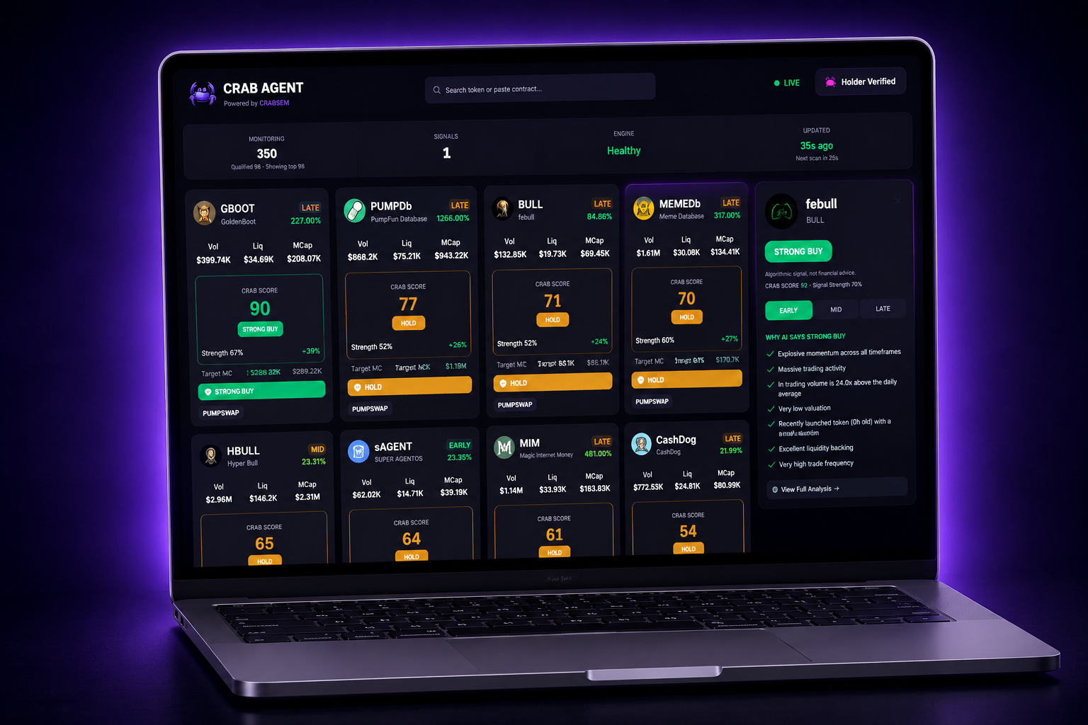CRAB AGENT Dashboard